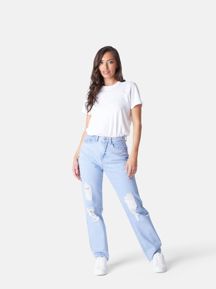 Urban Bliss Blue Extreme Rip Mom Jean - Image 2 of 4