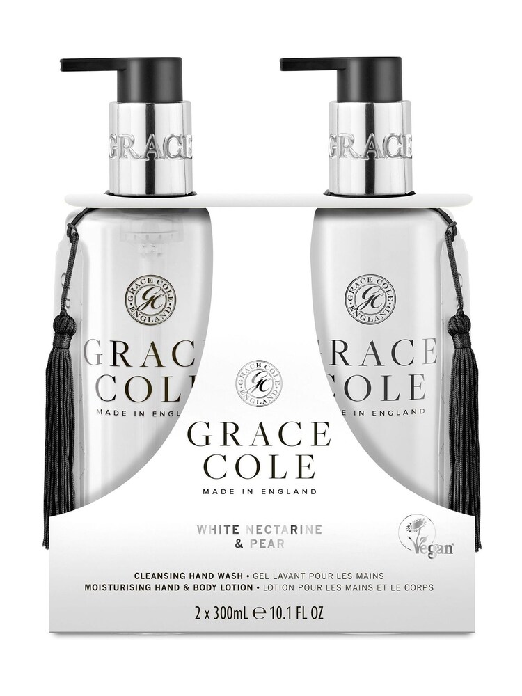 Grace Cole White Nectarine  Pear Hand Care Duo Set 2x300ml - Image 1 of 5