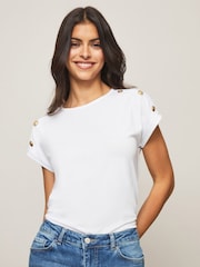 Lipsy White Round Neck T-Shirt - Image 1 of 4