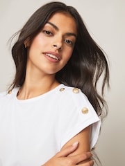 Lipsy White Round Neck T-Shirt - Image 4 of 4