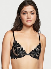 Victoria's Secret Black Embroidered Velvet Demi Bra - Image 1 of 1