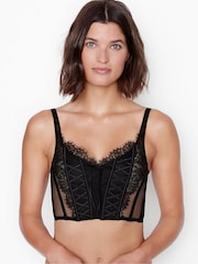 Victoria's Secret Black Lace Unlined Corset Bra Top - Image 1 of 1