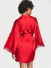 Victoria's Secret Lipstick Red Lace Inset Robe - Image 2 of 3