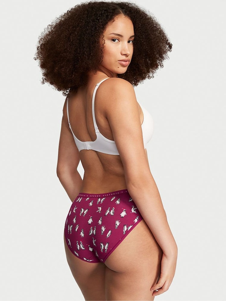 Victoria's Secret Purple Festive Penguins Stretch Cotton Bikini Panty - Image 2 of 3
