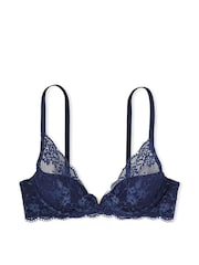 Victoria's Secret Ensign Blue Lace Half Pad Plunge Bra - Image 3 of 3