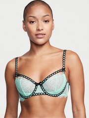 Victoria's Secret Opal Blue And Black Unlined Balcony Lace Unlined Balcony Bra - Image 1 of 3