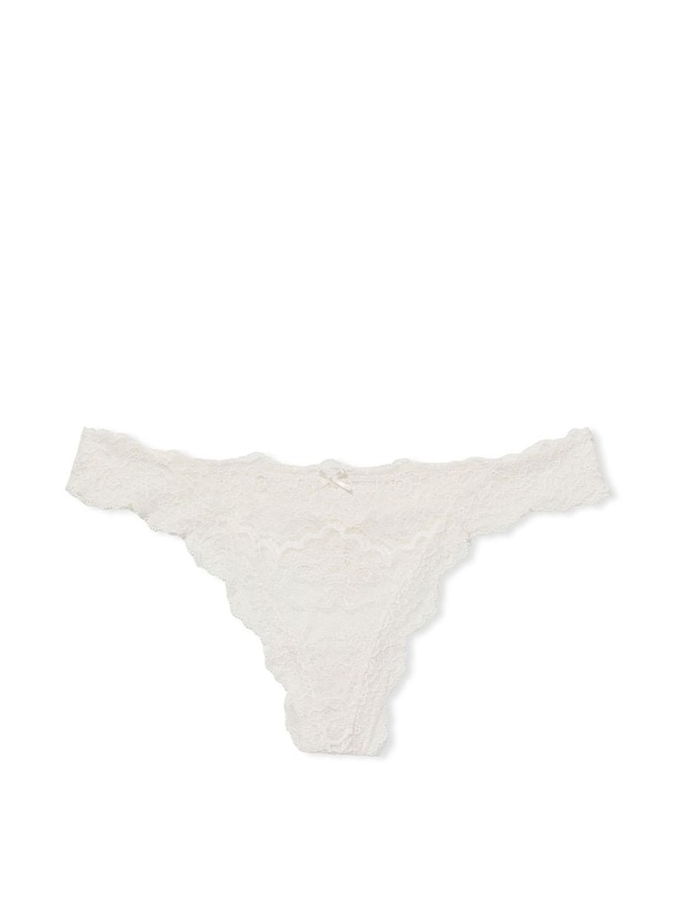 Victoria's Secret Coconut White Lace Thong Knickers - Image 3 of 3