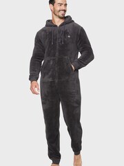Threadbare Grey Fleece Hooded All-In-One - Image 1 of 3