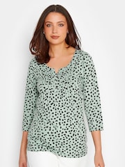 Long Tall Sally Green Henley Top - Image 1 of 4