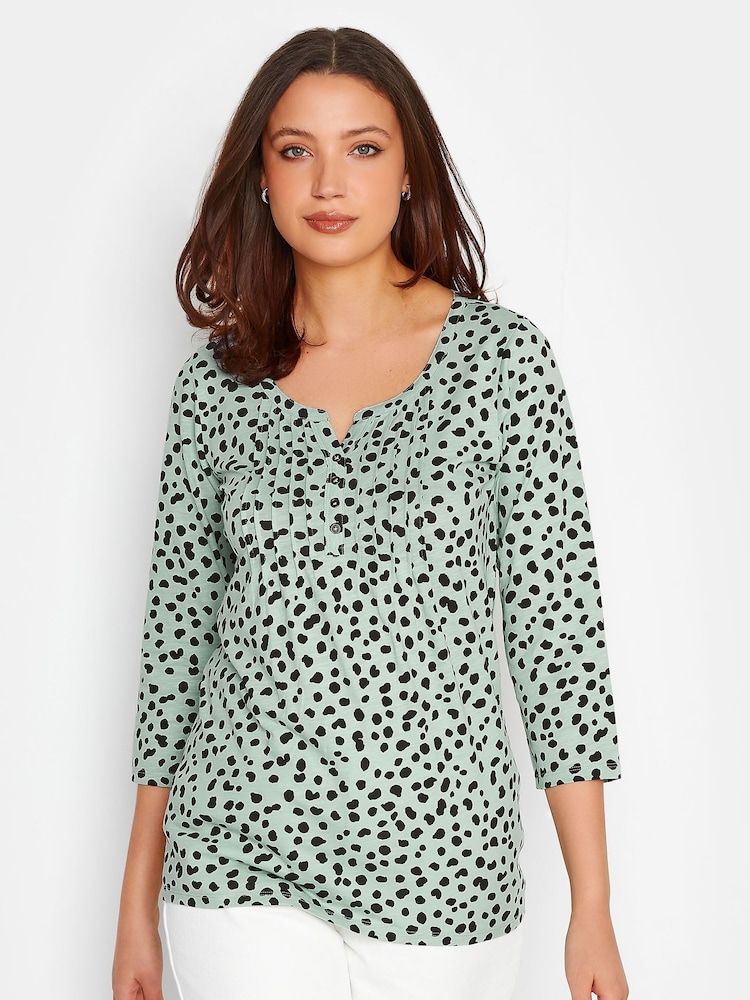 Long Tall Sally Green Henley Top - Image 1 of 4