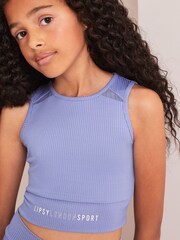 Lipsy Deep Blue Sleeveless Active Crop Top - Image 1 of 4