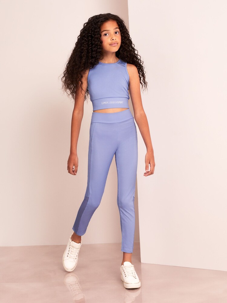 Lipsy Deep Blue Sleeveless Active Crop Top - Image 2 of 4