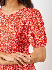 Roman Red Ditsy Animal Frill Hem Midi Dress - Image 5 of 5