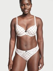 Victoria's Secret White Bow Print Thong Knickers - Image 1 of 4