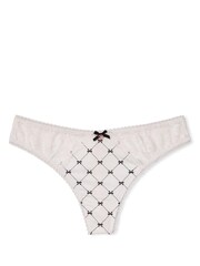 Victoria's Secret White Bow Print Thong Knickers - Image 3 of 4