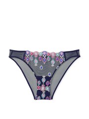 Victoria's Secret Noir Navy Blue Bejeweled Embroidery Cheekini Knickers - Image 3 of 3