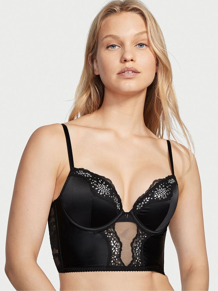 Victoria's Secret Black Push Up Corset Bra Top - Image 1 of 1
