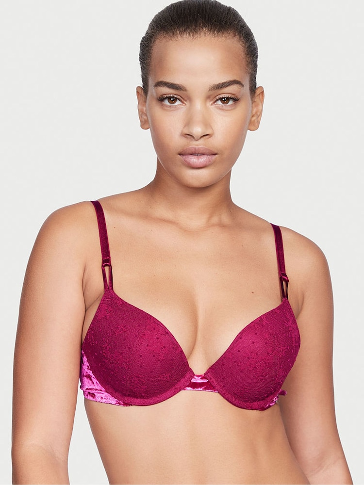Victoria's Secret Claret Red Lace Push Up Bra - Image 1 of 4