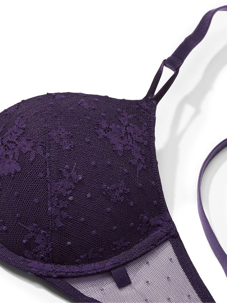 Victoria's Secret Gothic Purple Lace T-Shirt Push Up Bra - Image 4 of 4