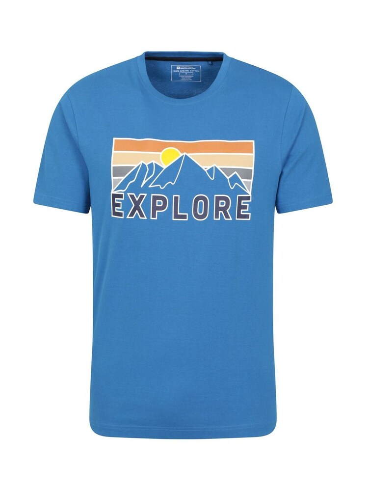 Mountain Warehouse Blue Explore Mens Organic T-Shirt - Image 1 of 5