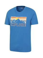 Mountain Warehouse Blue Explore Mens Organic T-Shirt - Image 3 of 5