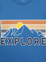 Mountain Warehouse Blue Explore Mens Organic T-Shirt - Image 4 of 5