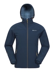 Mountain Warehouse Blue Exodus Mens Showerproof Softshell - Image 1 of 6