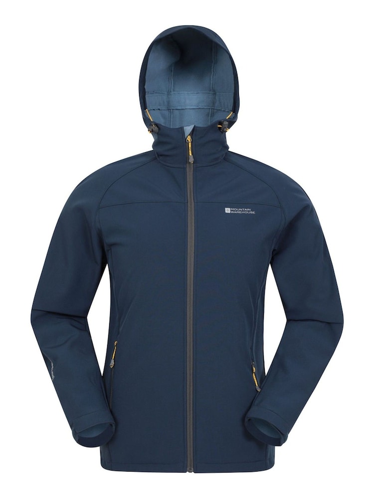 Mountain Warehouse Blue Exodus Mens Showerproof Softshell - Image 1 of 6