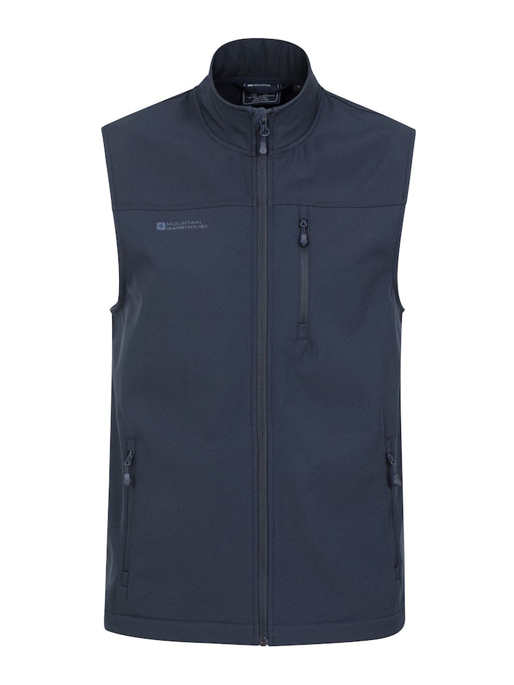 Mountain Warehouse Blue Grasmere Mens Water Resistant, Fleece Lined Gilet - Image 1 of 6