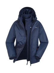 Mountain Warehouse Blue Bracken Kids Waterproof 3 In 1 Jacket - Image 1 of 5