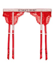 Victoria's Secret Lipstick Red Lace Shine Strap Suspenders - Image 4 of 4