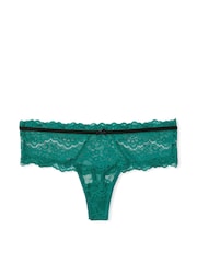 Victoria's Secret Spruce Green Lace  Velvet Hipster Thong Knickers - Image 3 of 3