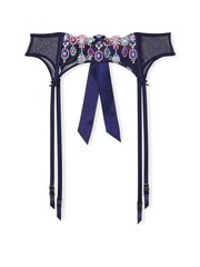 Victoria's Secret Noir Navy Blue Embroidered Suspenders - Image 3 of 4