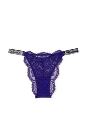 Victoria's Secret Night Ocean Blue Lace Brazilian Shine Strap Knickers - Image 4 of 4