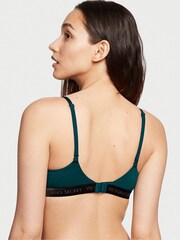 Victoria's Secret Black Ivy Green Regular Cup Lightly Lined Logo Strap Full Cup Bra - Image 2 of 4