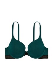 Victoria's Secret Black Ivy Green Regular Cup Lightly Lined Logo Strap Full Cup Bra - Image 3 of 4
