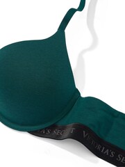 Victoria's Secret Black Ivy Green Regular Cup Lightly Lined Logo Strap Full Cup Bra - Image 4 of 4