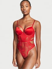 Victoria's Secret Lipstick Red Fishnet Bombshell Bodysuit - Image 1 of 3