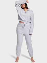Victoria's Secret Medum Heather Grey Half Zip High Neck Lounge Sweatshirt - Image 3 of 4
