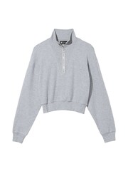 Victoria's Secret Medum Heather Grey Half Zip High Neck Lounge Sweatshirt - Image 4 of 4