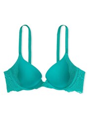 Victoria's Secret Capri Sea Blue Smooth Lace Wing Push Up Bra - Image 3 of 3