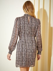 Friends Like These Camel High Neck Long Sleeve Belted Mini Dress - Image 4 of 4