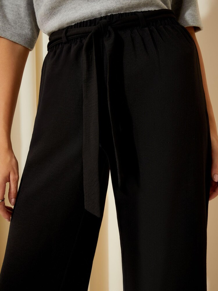 Friends Like These Black Wide Leg Belted Paperbag Trousers - Image 2 of 4