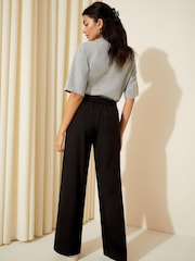 Friends Like These Black Wide Leg Belted Paperbag Trousers - Image 4 of 4