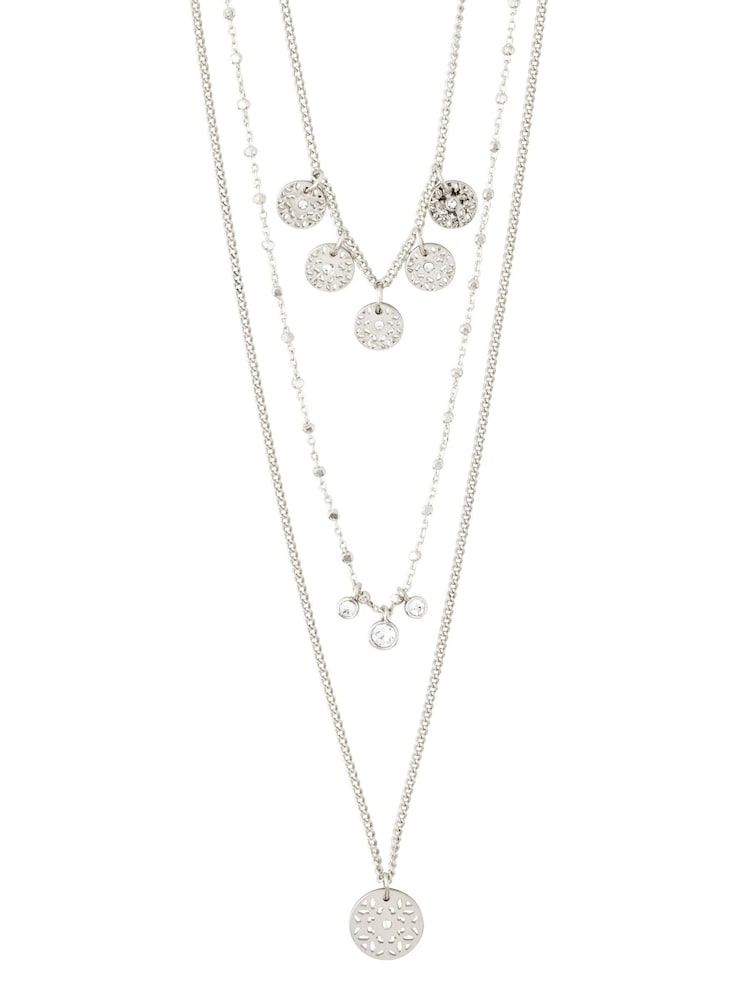 PILGRIM Silver-Plated Carol Bohemian Layered Necklace 3-in-1 Set - Image 1 of 3 PILGRIM Silver-Plated Carol Bohemian Layered Necklace 3-in-1 Set - Image 1 of 3