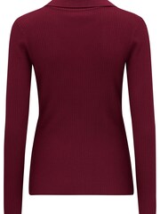 Pour Moi Pink Eva Ecovero Rib Knit V Neck Collar Top - Image 5 of 5