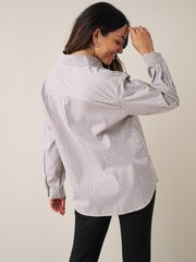 В полоску - Оксфордская рубашка для офиса Pieces - Изображение 3 из 6