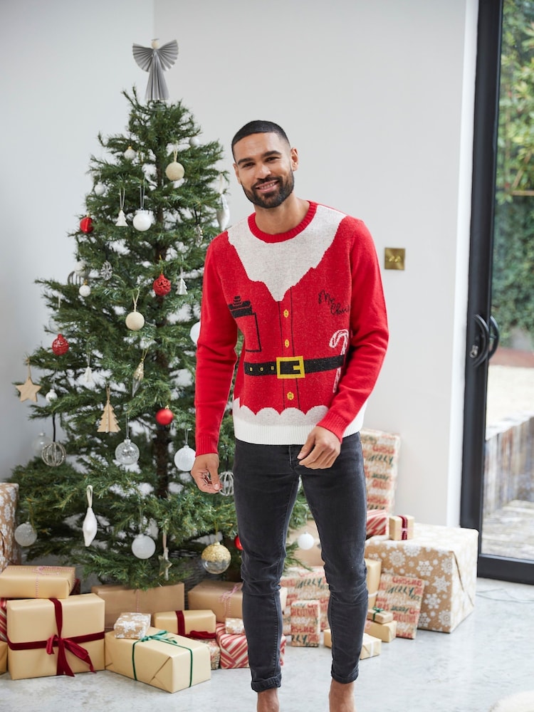 Society 8 Red Christmas Jumper - Mens - Image 2 of 4