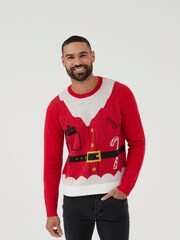 Society 8 Red Christmas Jumper - Mens - Image 3 of 4