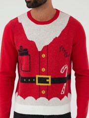 Society 8 Red Christmas Jumper - Mens - Image 4 of 4